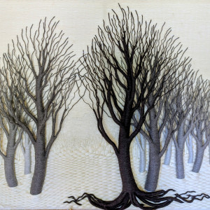 2602  FOUR SHADES OF GREY | Size  66"x54"          Price  $8,500.00